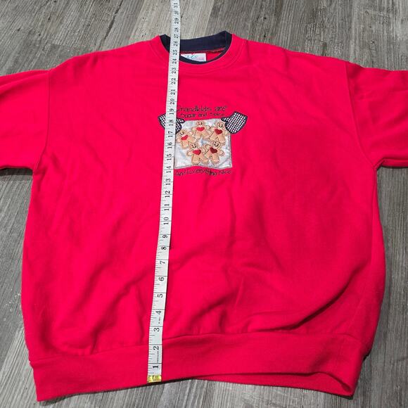 Vintage Ginger Bread GRANDKIDS ARE SUGAR & SPICE Pull Over Crew Neck Sweater Top - Picture 7 of 8